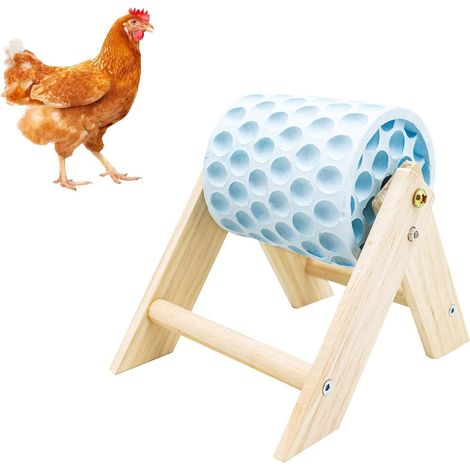 Calcium Stone for Chicken Beak Sharpening with Wooden Stand, Enrichment Toy & Chicken Coop Accessory for Chickens, Ducks, Turkeys, Geese (1/5)