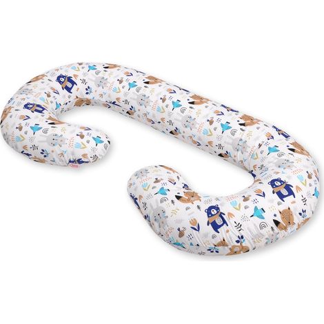 Almohada de embarazo tipo C, funda extraíble, para embarazadas, para lactancia - ositos azul marino (1/4)