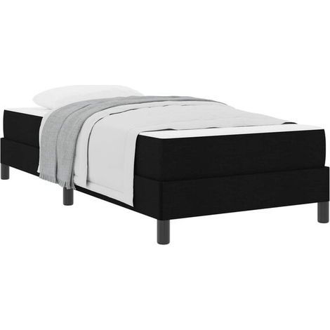 Matelas à ressorts avec sommier noir, dimensions 80 x 200 cm, revêtement en tissu. (1/5)