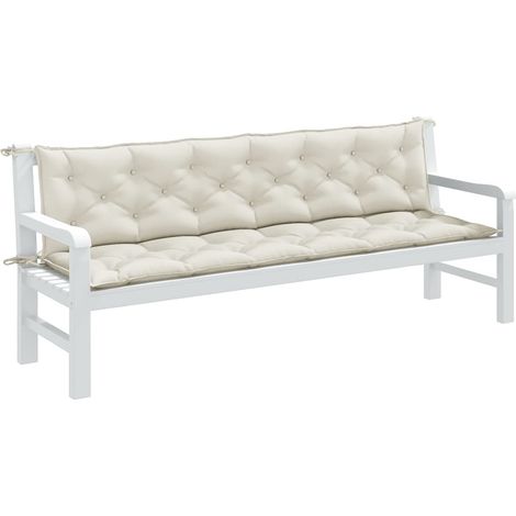 Gartenbank-Auflagen 2 Stk. Melange Creme 200x50x7 cm Stoff