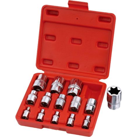 Varan Motors - VT13024 Set di utensili per garage con chiavi a bussola a stella 14 pezzi