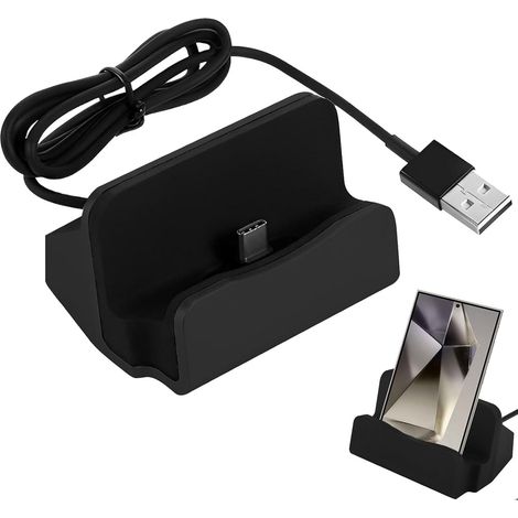 Piece Black Type-C Docking Station Charger, Compatible Smartphone Docking Station, Can Support Mobile Phone Desktop Charger Stand