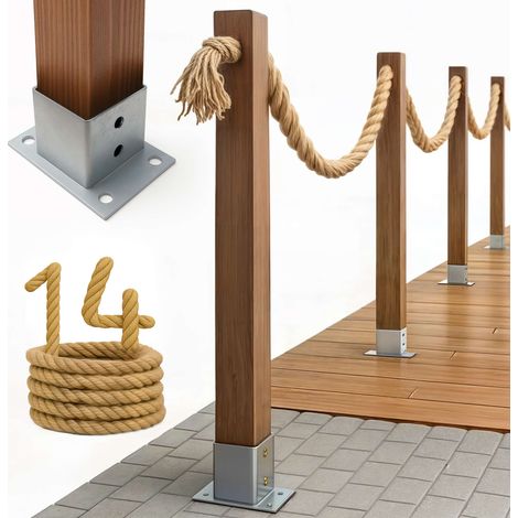 Cloture Bogateco Corde Jute 14 m avec Kit de Montage et Ancrage (1/5)
