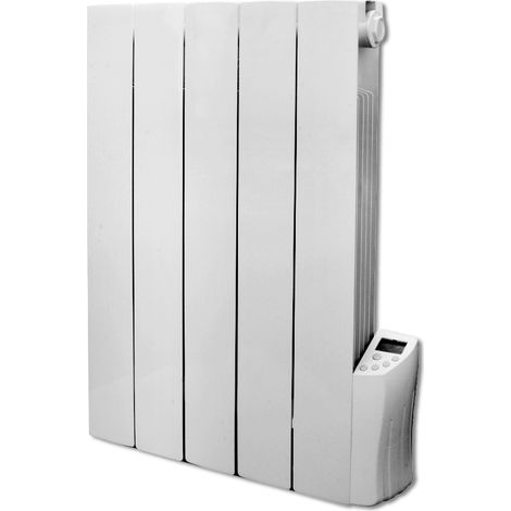 Warm Tech – Radiateur à inertie fluide 900 W – 5 éléments – Thermostat LCD programmable – Double isolation – Fixation murale – Classe II IP24 (1/5)
