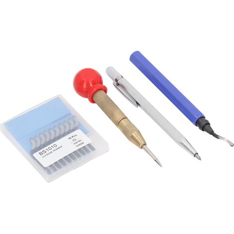 Kit 12 pièces d'outils d'ébavurage en acier rapide, limes rotatives, lames de retrait avec poinçon et stylet de traçage (1/5)