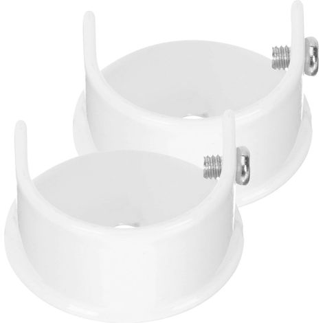Lot de 2 supports de tringle à rideaux en alliage, avec douille pour tringle à rideaux.-3.50X3.50X1.80CM-White