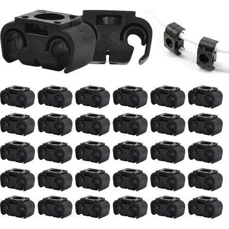 Lot de 30 Supports de Tuyau de Frein de Voiture - 811611797, Double Clip en Plastique pour Conduite de Frein, 4.75 mm - 5.0 mm, Accessoires Automobiles, Noir (1/5)