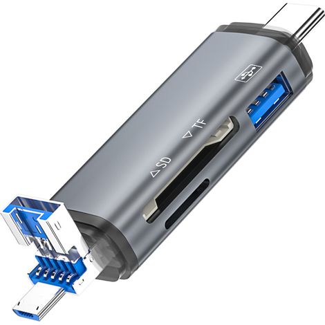 USB 3.0 Multifunzione ad alta velocità Type-C Extender Convertitore di schede di memoria SD/TF USB OTG Linea di fotocamere per telefoni cellulari (1/5)