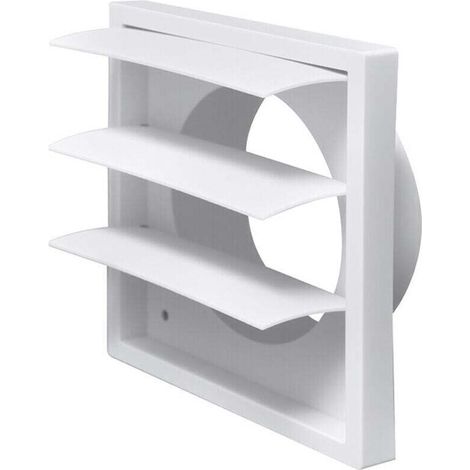 Grille de ventilation carrée - avec clapet anti-retour - pour sortie de ventilateur d'extraction - pour conduit de 150 mm (1/4)