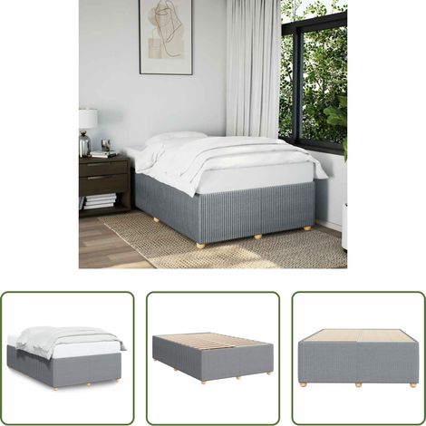 vidaXL Matelas - Cadre de lit sans matelas gris clair 120x200 cm tissu (1/5)