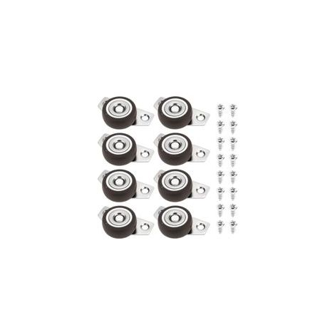 8pcs Roulettes Pivotantes Latérales de 1,25 Pouce Petites Roulettes Fixes Rigides Non Pivotantes Roue en Caoutchouc avec Plaque en Acier Adaptées Aux Tiroirs de Meubles en Bois Plateaux (1/5)