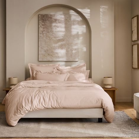 Housse de couette "Prestige" 100% Satin de coton Peigné 120 fils /cm² Coton Pur - Prestige Rose Blush - Housse de couette 260 x 240 cm