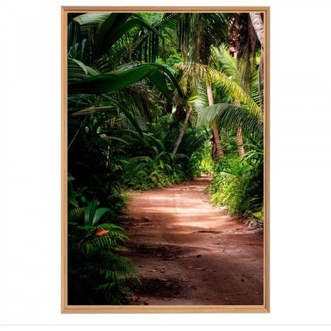 Tableau mural mat encadré jungle 65x97 cm - Tableau Mural Décoratif - Image Encadrée Imprimée en HD - Impression 65x97 cm sur Fibres de Bois FSC - Finition Mate - Fabriqué en France (1/5)