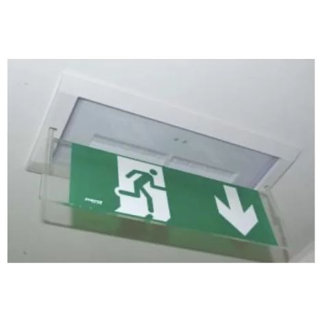 ZEMPER - 90091NMF - Porte-étiquette encastré plafond pour bloc évacuation Xena Flat