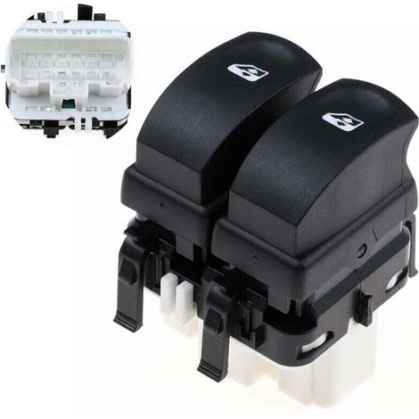 Bouton leve vitre pour Clio 3 et Modus, prise de couleur blanche, référence 8200214943 (1/4)