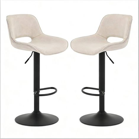 CHICFURN Sgabelli da bar girevoli 49x49x106 cm lino beige, set da 2, per patio e esterno (1/5)