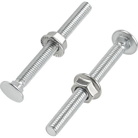 25 Pièces Boulons de Carrosserie M6x60mm avec Écrous à Embase Hexagonale, Boulon Tete Ronde Collet Carré Adaptés Réparation Mécanique, Décoration Intérieure, Travail du Bois (1/5)