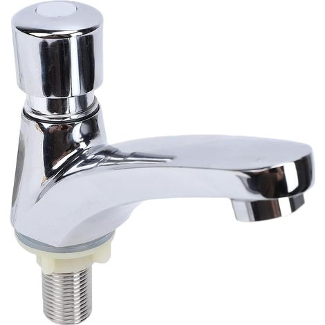 Robinet de lavabo, G1/2, laiton, chromé, temporisé, pour vasque (1/5)