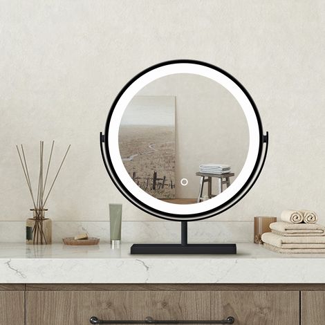 40x48cm Specchio da trucco a posizionamento statico LED + Touch Control + 3 temperature di colore regolabili (1/5)
