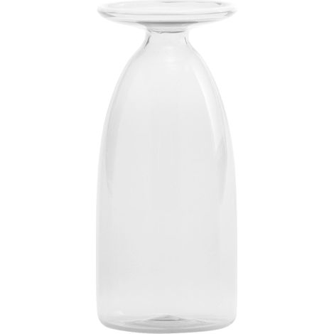 Vasetto Un Fiore capacità 22 cl in vetro borosilicato soffiato a mano trasparente, design elegante con imboccatura svasata e decoro raffinato