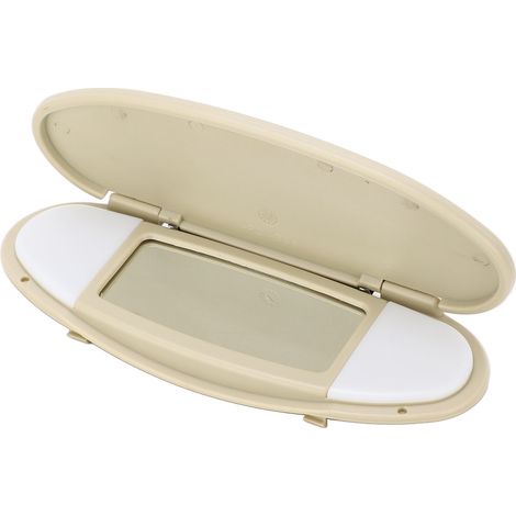 Pare-soleil avant avec miroir de courtoisie, anti-éblouissement, protection solaire, pour une conduite en toute sécurité, compatible avec R55, R56 et R60 (2007-2014), beige. (1/5)