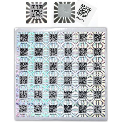 108 Etichette adesive sigilli ologrammi di garanzia e sicurezza QR CODE (1/5)