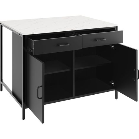 CAIziTable de bar noire, table basse moderne et minimaliste, 100 x 90 x 90 cm (1/5)