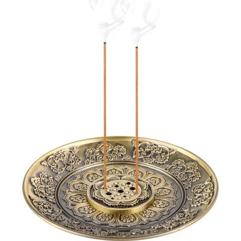 Porte-bâtons d'encens encensoir de bâton de Lotus, brûleur d'encens en laiton, porte-encens de plaque de brûleur d'encens (1/5)