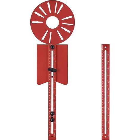 Kit de guide de toupie  Gabarit de coupe circulaire robuste de 73 cm (29 po) avec guides en aluminium gradués de 40 cm (16 po) et 76 cm (30 po), supports de toupie pour gabarits de menuiserie et proje (1/5)