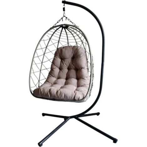 poltrona sospesa da esterno pieghevole eurogarden grigio 103x108x192 cm