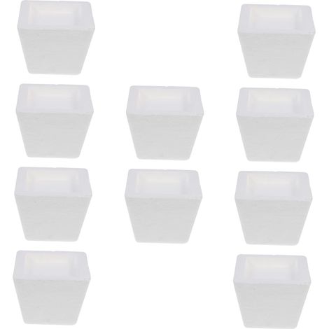 10 Pcs Coussin en Mousse pour Pots de Fleurs Carré Blanc Base pour Bricolage en Jardinage Accessoires DIY pour Garçon et Filles (1/5)