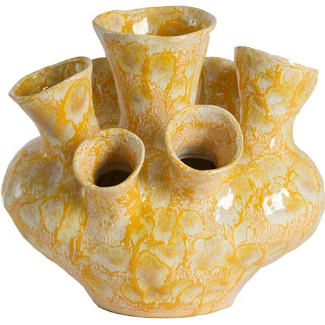 Vase jaune en céramique raffiné Light & Living Siajo (1/3)