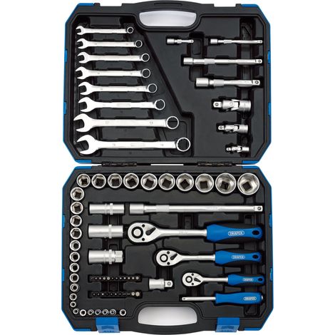 Draper 75-Piece Metric Drive Ratchet Socket and Wrench Set (1/4", 3/8", 1/2" Drive) (1/5)