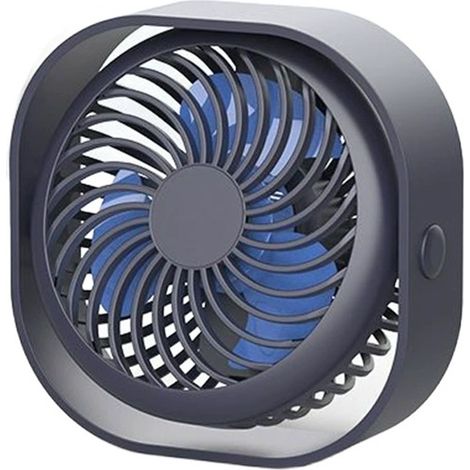 Ventilador portátil recargable por USB, silencioso, 3 velocidades, batería de litio integrada (cuadrado)