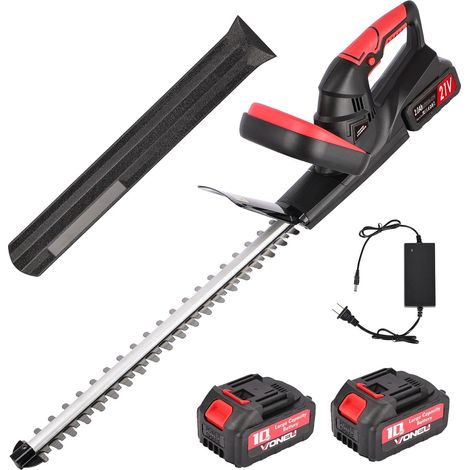 Taille-haie sans Fil 21V 480 mm, Coupe 15 mm, pour Haies et arbustes Lame 480 mm démontable, moteur 300 W, Taille de haies, jardins, arbustes et clôtures (1/5)