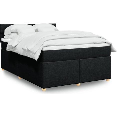 Boxspringbett mit Matratze Schwarz 160x200 cm Stoff