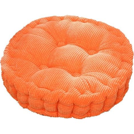 Coussin d'assise - 40 x 40 cm - Orange - Coussin confortable pour chaises de jardin et de salle à manger - 8 cm d'épaisseur - Doux et lavable (1/5)