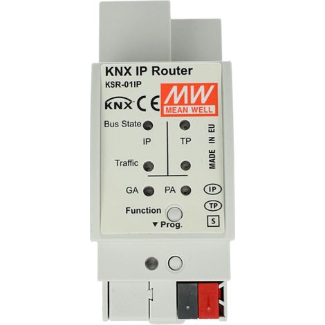 MW MEAN WELL KSR-01IP Router IP Accoppiatore Linea Area KNX Konnex IP RJ45 Ethernet Con Guida DIN Binario (1/3)