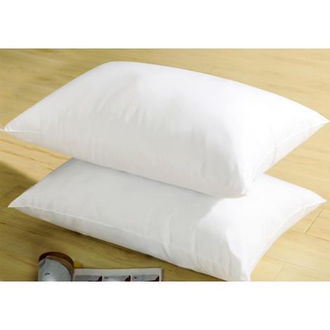 Lot de 2 oreillers en microfibre doux et lavables avec rembourrage supplémentaire (blanc, 45 x 70 cm) MNS (1/2)