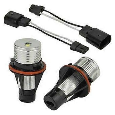1 paire d'ampoules LED blanches 8000K pour feux de position Angel Eyes (culot E39, E53, E60, E63, E64, E66, E87, 5, 6, 7, X3, X).