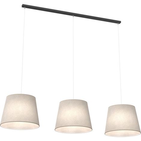 Suspension minimaliste beige 3 abat-jours E27 Epoca (1/5)