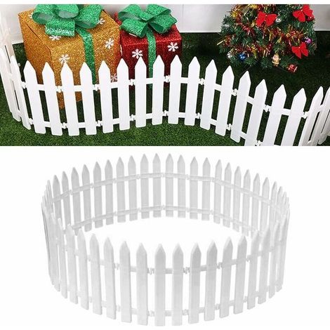 20 Pcs Arbre De Noël Clôture en Plastique Blanc Palissade Arbre De Noël Maison Jardin Décoration De Fête De Mariage Miniature Jardin Clôture Herbe Pelouse Bord Clôture (1/5)