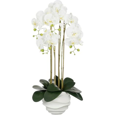 Mica Kunstpflanze Phalaenopsis weiß 82 cm Eingetopft