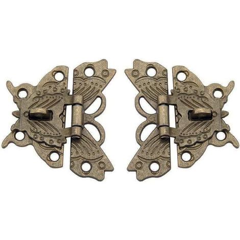Vintage Box Clasp, 4 Pieces Vintage Hasp Latch Lock, Retro Hasp Latch Lock Clasp, With Screws, Used For Decorating Wooden Boxes And Jewelry Boxes (1/4)