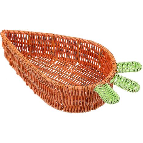 Panier tressé en imitation rotin, en forme de carotte, pour servir les aliments, ranger les fruits et les en-cas (M) (1/4)