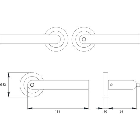 KARCHER DESIGN Drückerpaar ER28 BCL 83 - Rhodos mit Privacy Funktion, DIN Links in Farbe Kosmos Schwarz, Edelstahl (1/4)