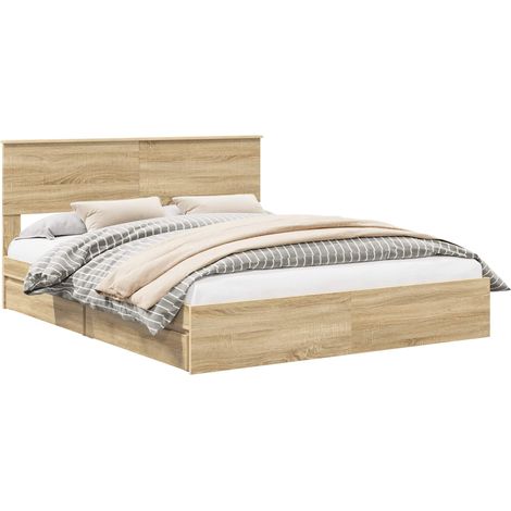 Maison Exclusive - Letto con Contenitore con testiera Rovere Sonoma 160 x 200 cm