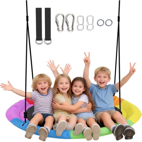 AIYAPLAY Nest Swing Heavy Duty 300kg Waterproof 120 cm Rainbow