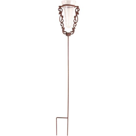 Pluviomètre de jardin en verre avec support en fonte