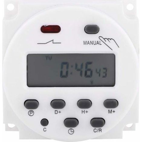 Minuterie numérique LCD Commutateur de temps de micro-ordinateur programmable hebdomadaire Minuterie de relais 17on17off (24V)